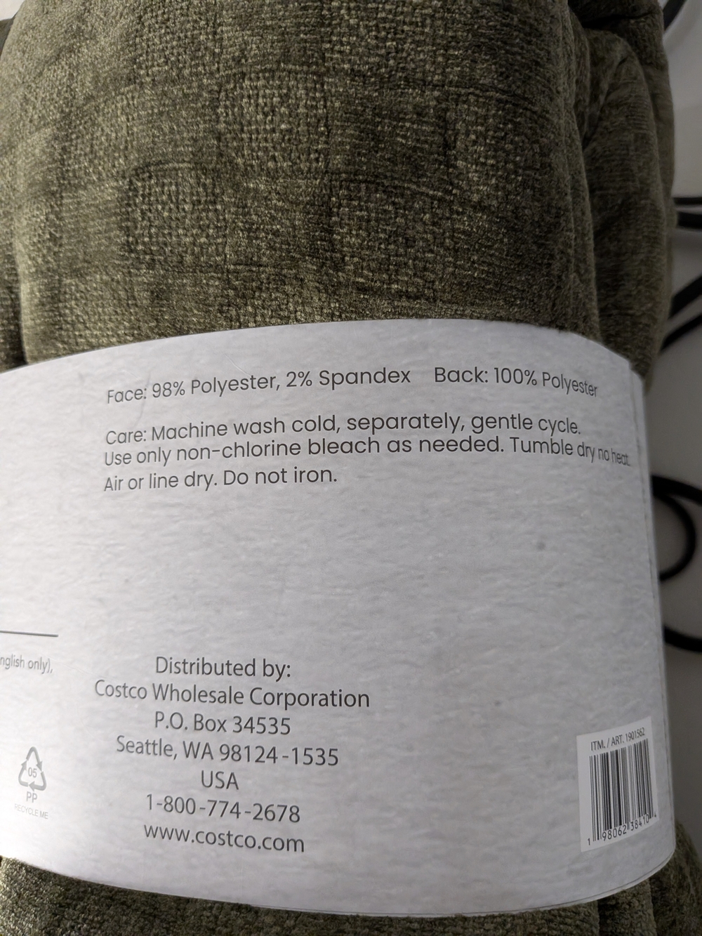 Dark Acadamia Olive Green Chenille Knit Throw NWT - Picture 4 of 9